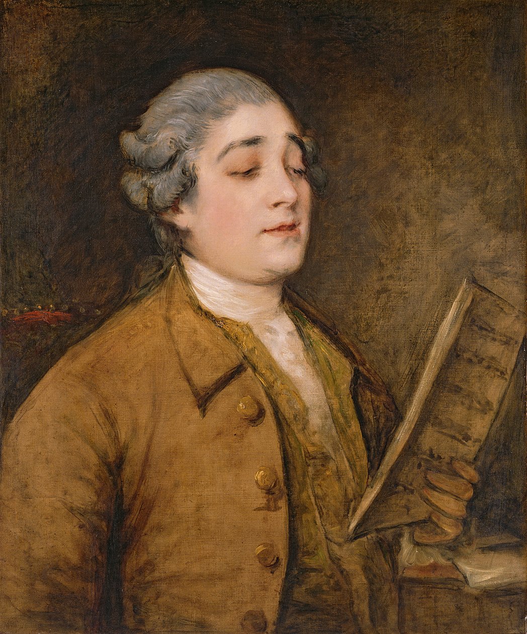 Portret van Giusto Ferdinando Tenducci, castraatzanger en componist, c.1773-75 door Thomas Gainsborough