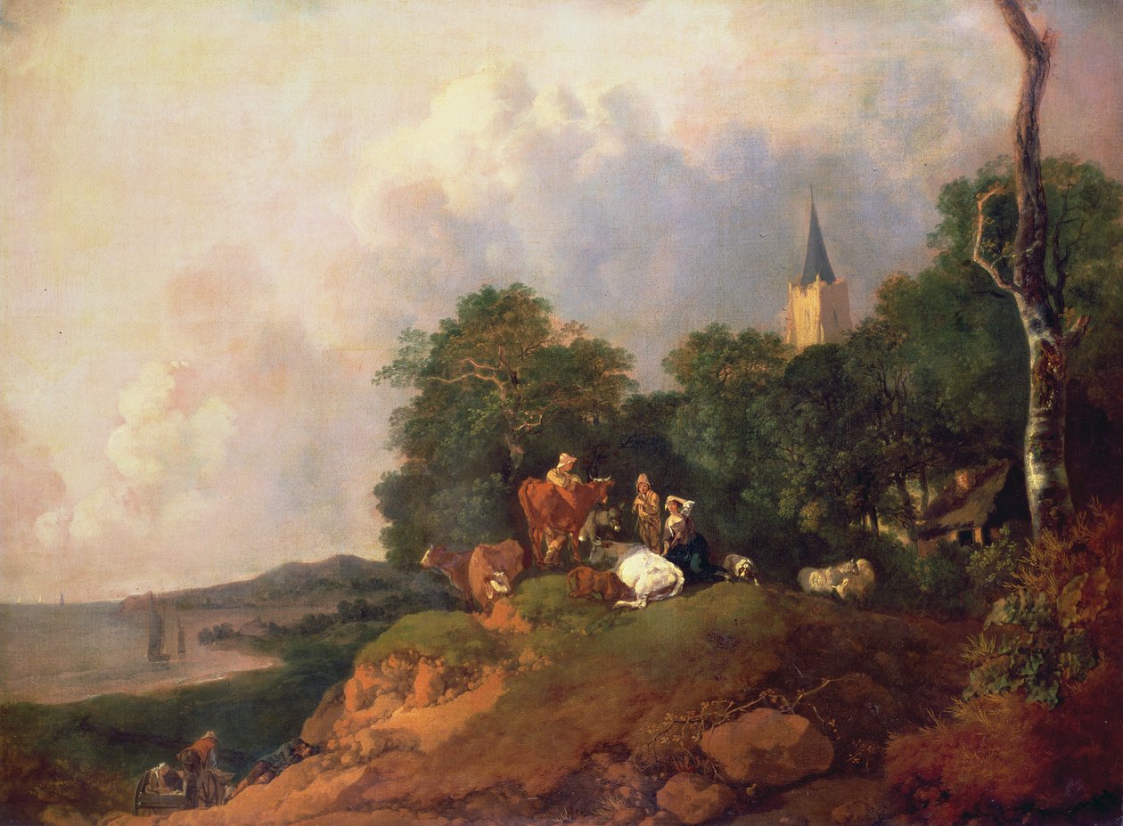 Uitzicht nabij de Kust, ca. 1750-55 door Thomas Gainsborough