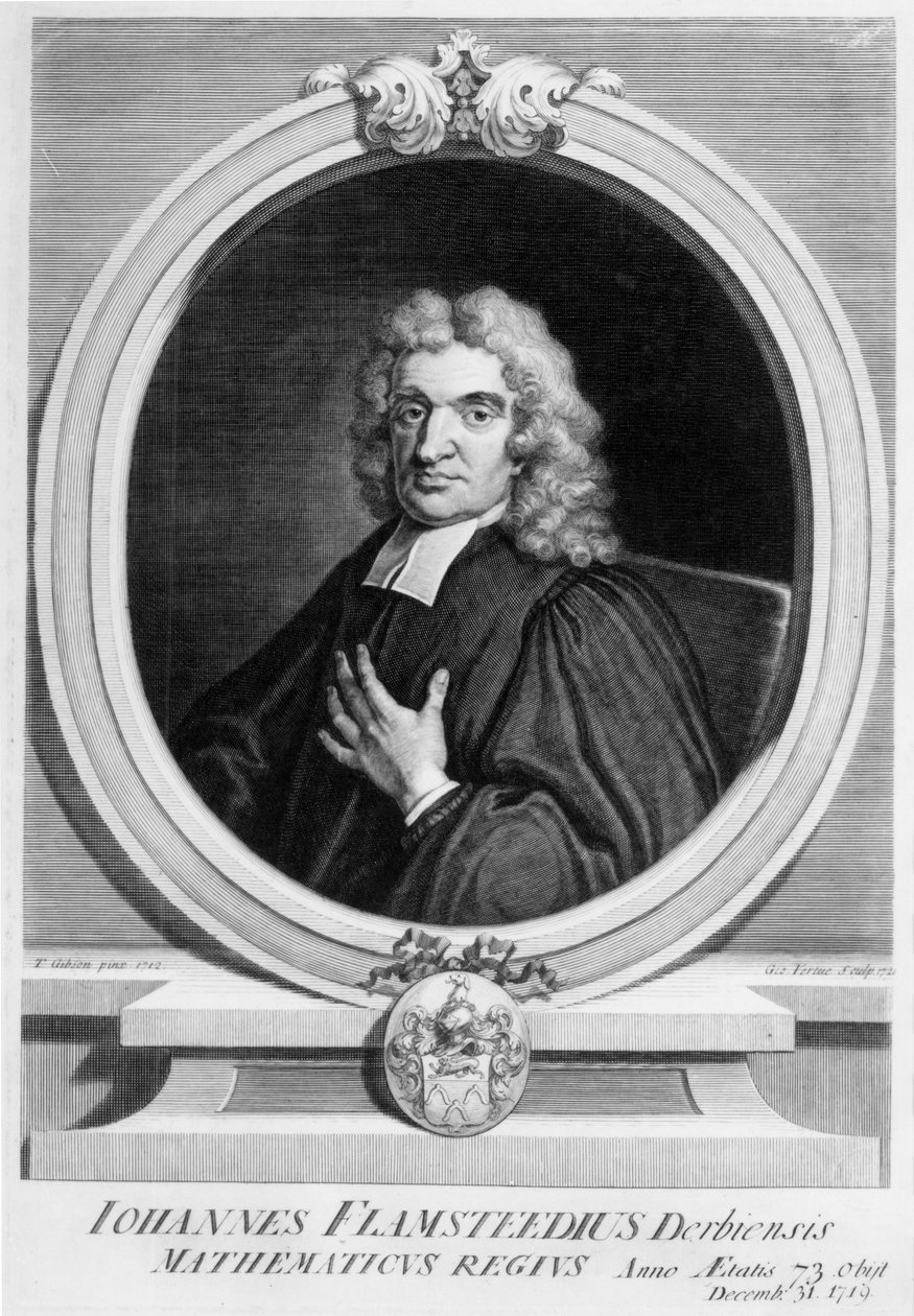 Sir John Flamsteed, gegraveerd door George Vertue, 1719 door Thomas Gibson