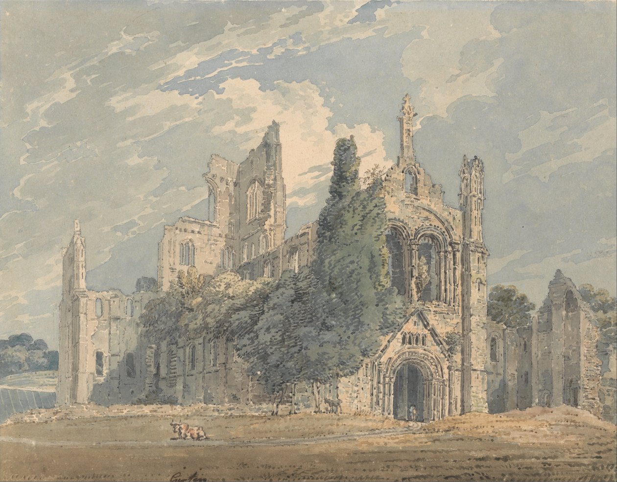 Kirkstall Abdij vanuit het N.W. door Thomas Girtin