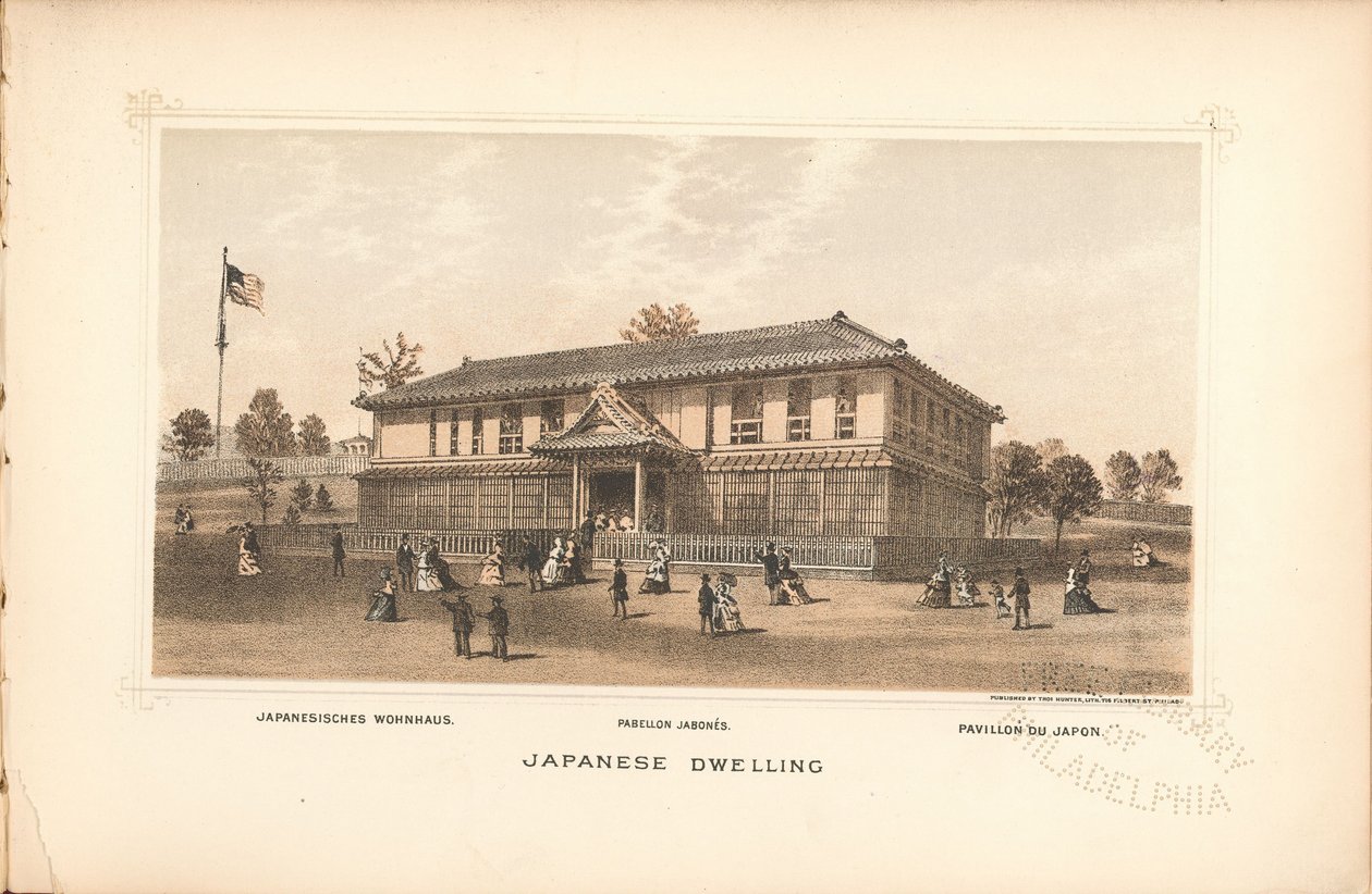 Japans huis, uit "Centennial Portfolio" door Thompson Westcott, 1876 door Thomas Hunter