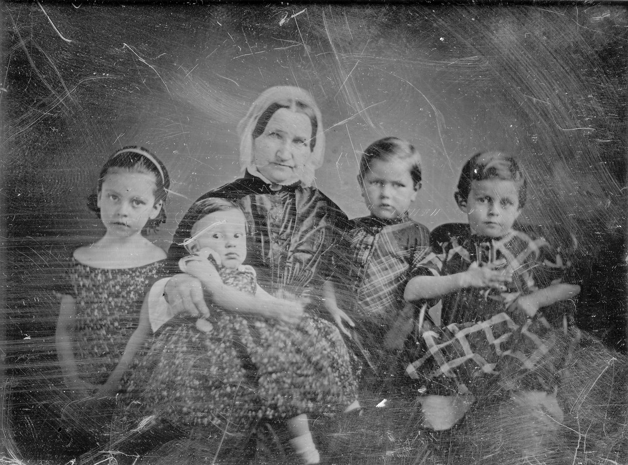 Mevrouw Ernst Carl Angelrodt (Eliza Westhoff) en kinderen door Thomas M. Easterly
