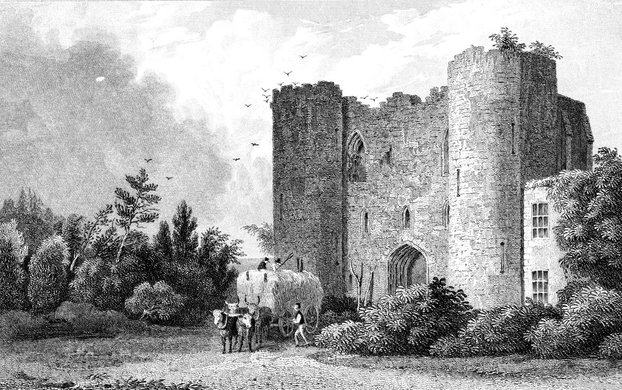 Tunbridge Castle, Kent, gegraveerd door S. Lacey, 1831 door Thomas Mann Baynes
