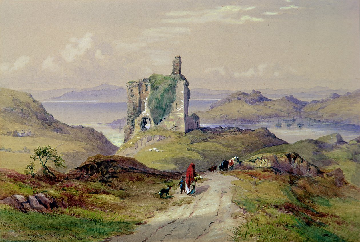 Tarbert Kasteel, Loch Fyne door Thomas Miles Richardson