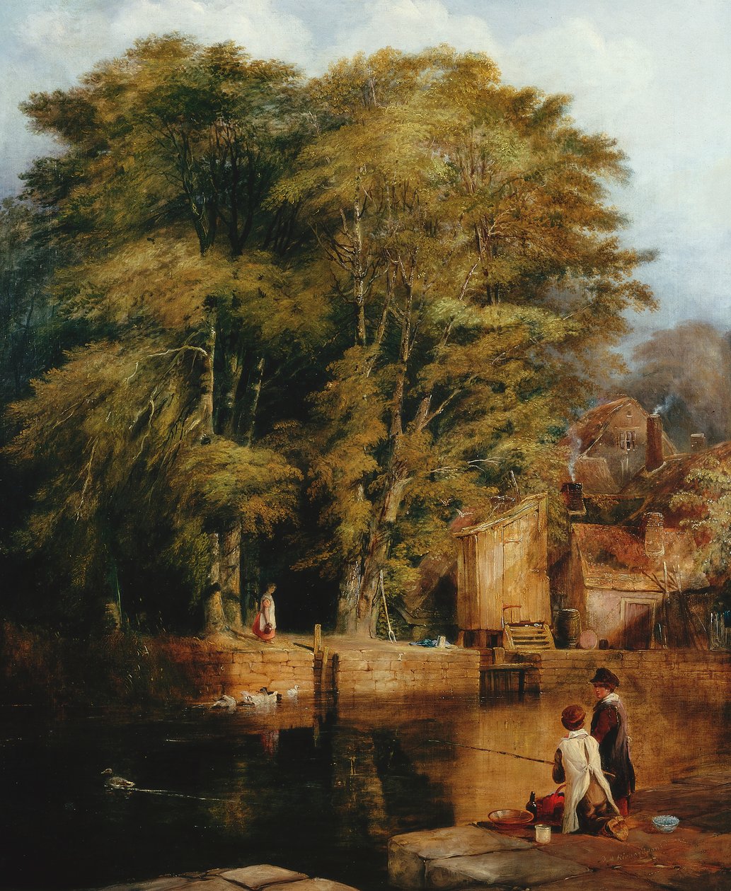 Jonge Vissers, Barras Bridge door Thomas Miles Richardson