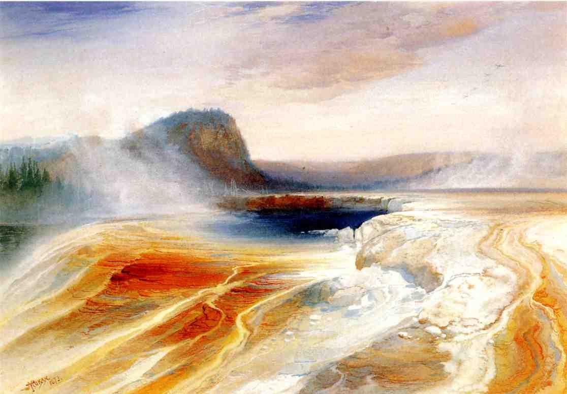 Lower Geyser Basin door Thomas Moran