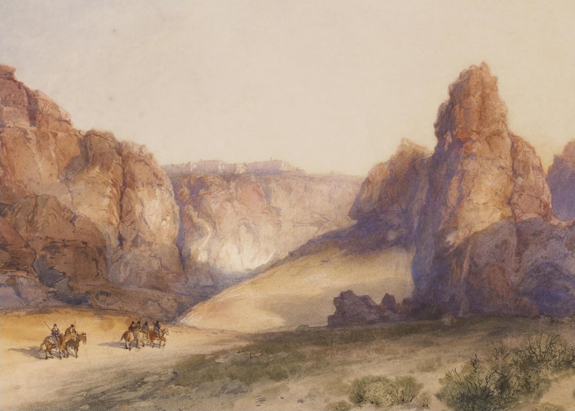 De rots van Acoma, New Mexico door Thomas Moran