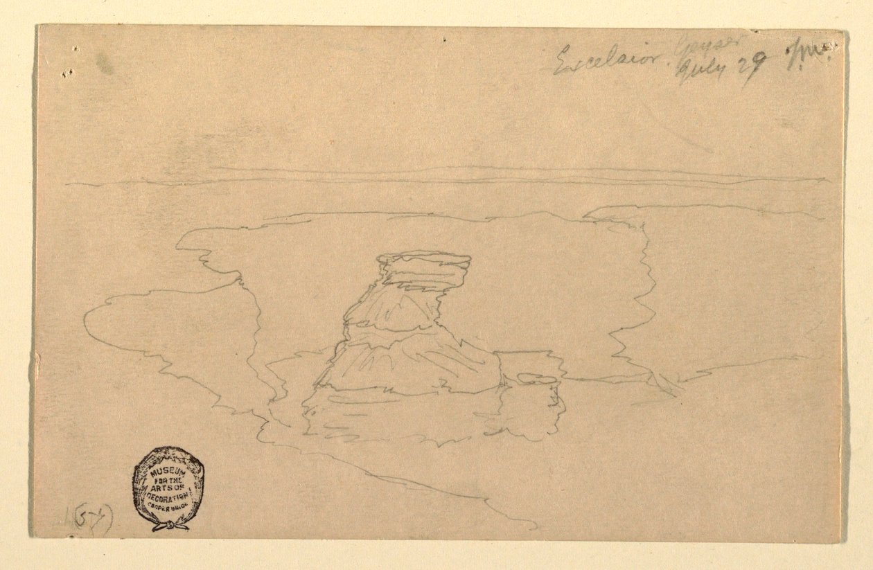 Tekening, Geiser, Excelsior, Yellowstone Park, 29 juli 1892 door Thomas Moran