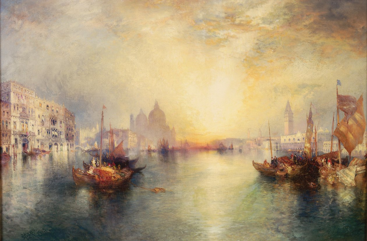 Ingang van het Canal Grande, Venetië, 1905 door Thomas Moran