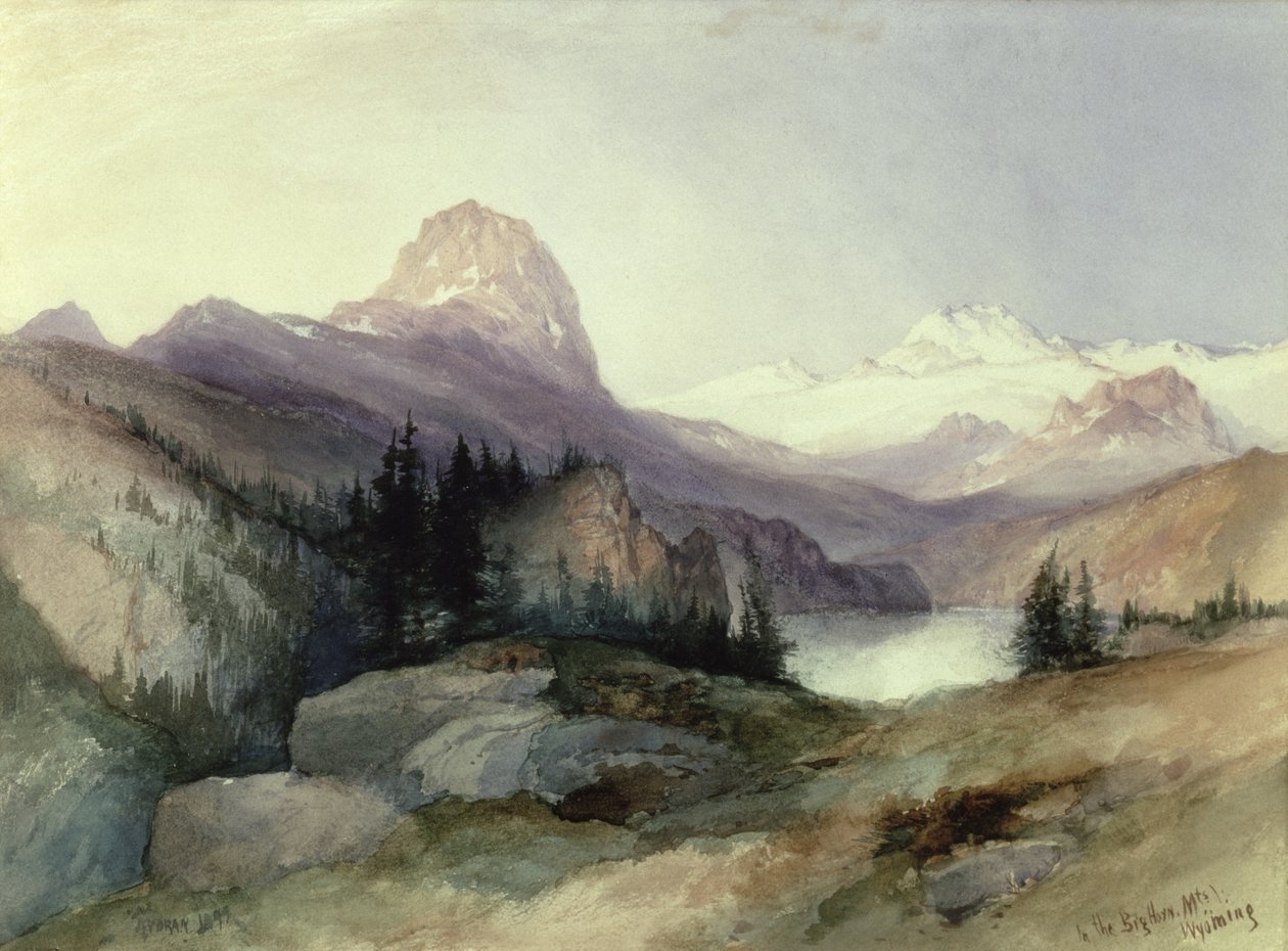 In de Bighorn Mountains, 1889 door Thomas Moran