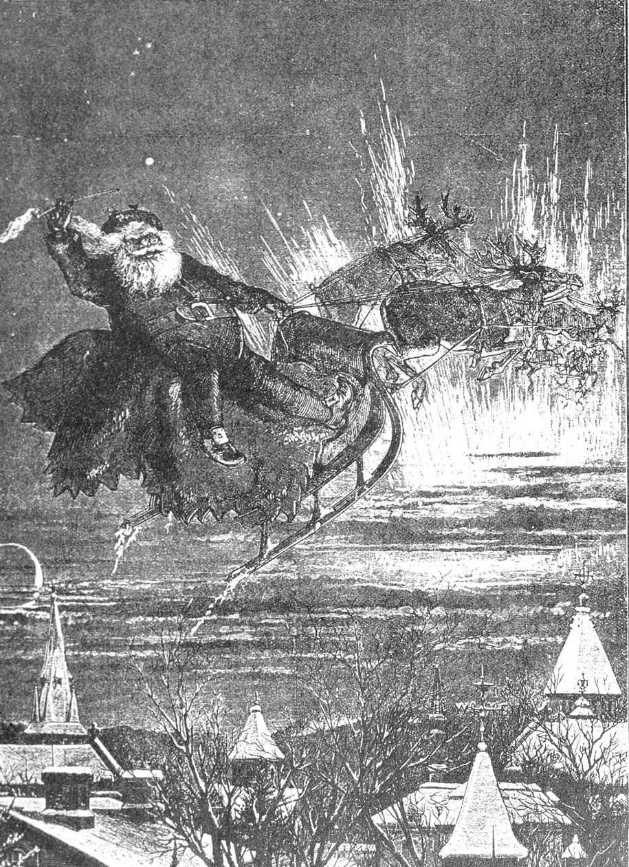 Een bezoek van St. Nicholas, 1860s door Thomas Nast