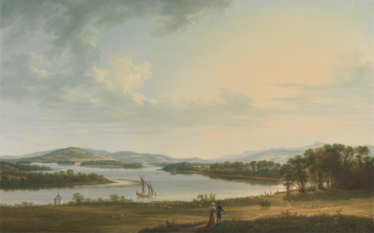 Knock Ninney en Lough Erne vanaf Bellisle, County Fermanagh, Ierland door Thomas Roberts