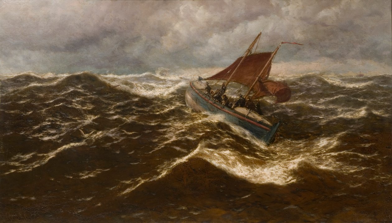 Op weg naar de Goodwin Sands (Dover reddingsboot) door Thomas Rose Miles