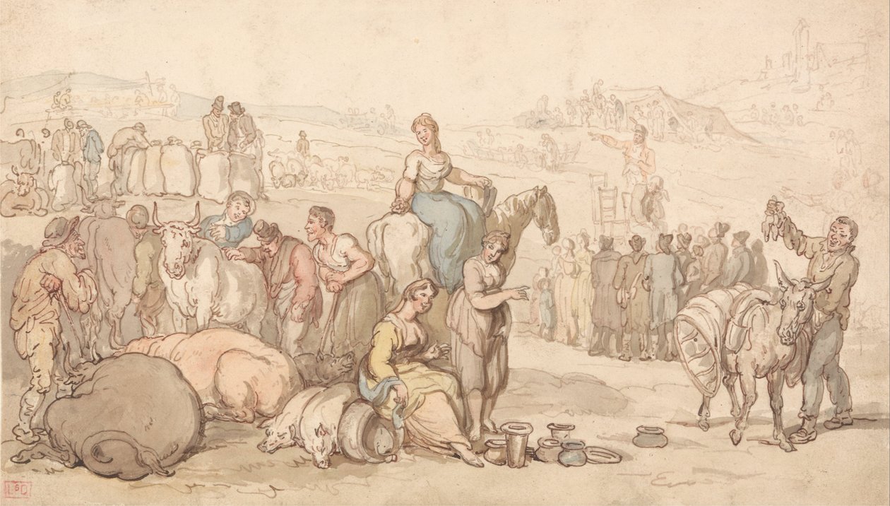 Een kermis op het platteland door Thomas Rowlandson