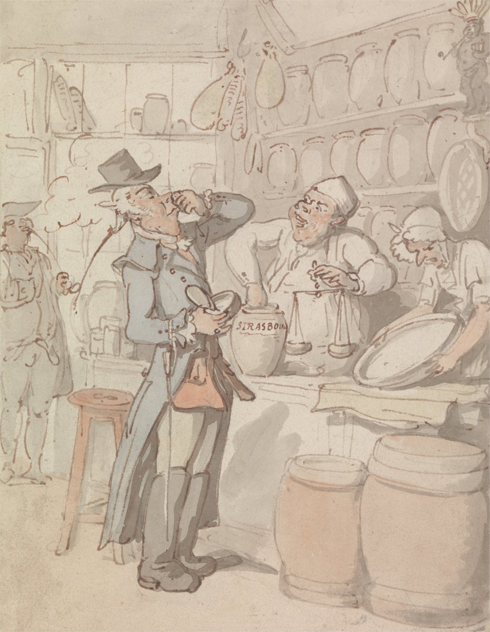 Een man die snuiftabak koopt door Thomas Rowlandson