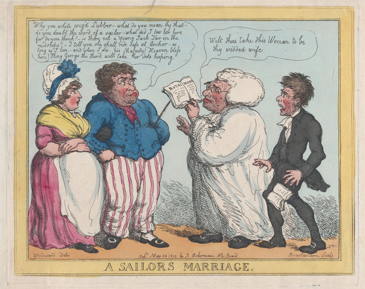 Een Huwelijk van een Zeeman, 1805 door Thomas Rowlandson