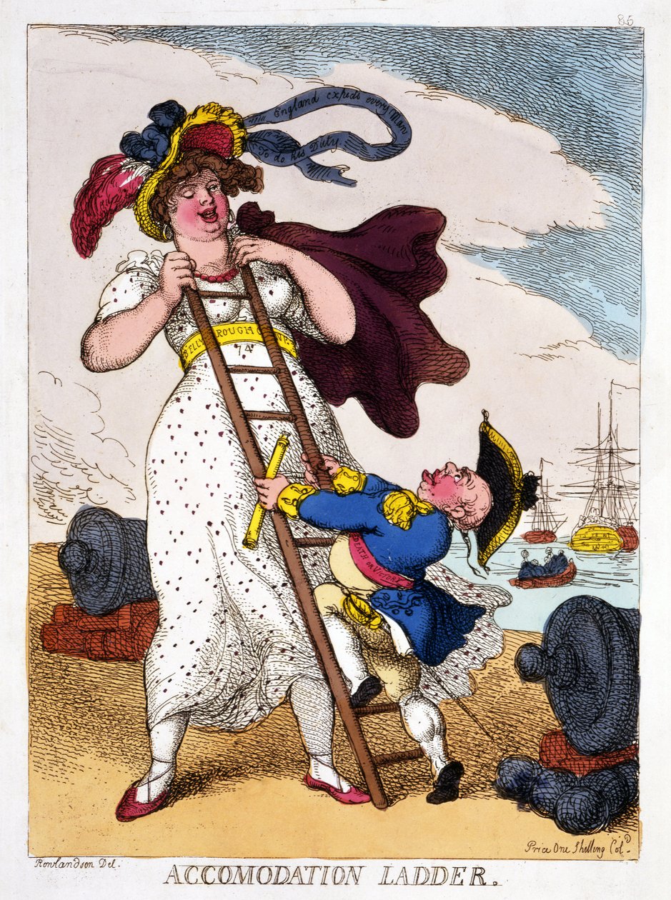 Accommodatieladder, 1811 door Thomas Rowlandson