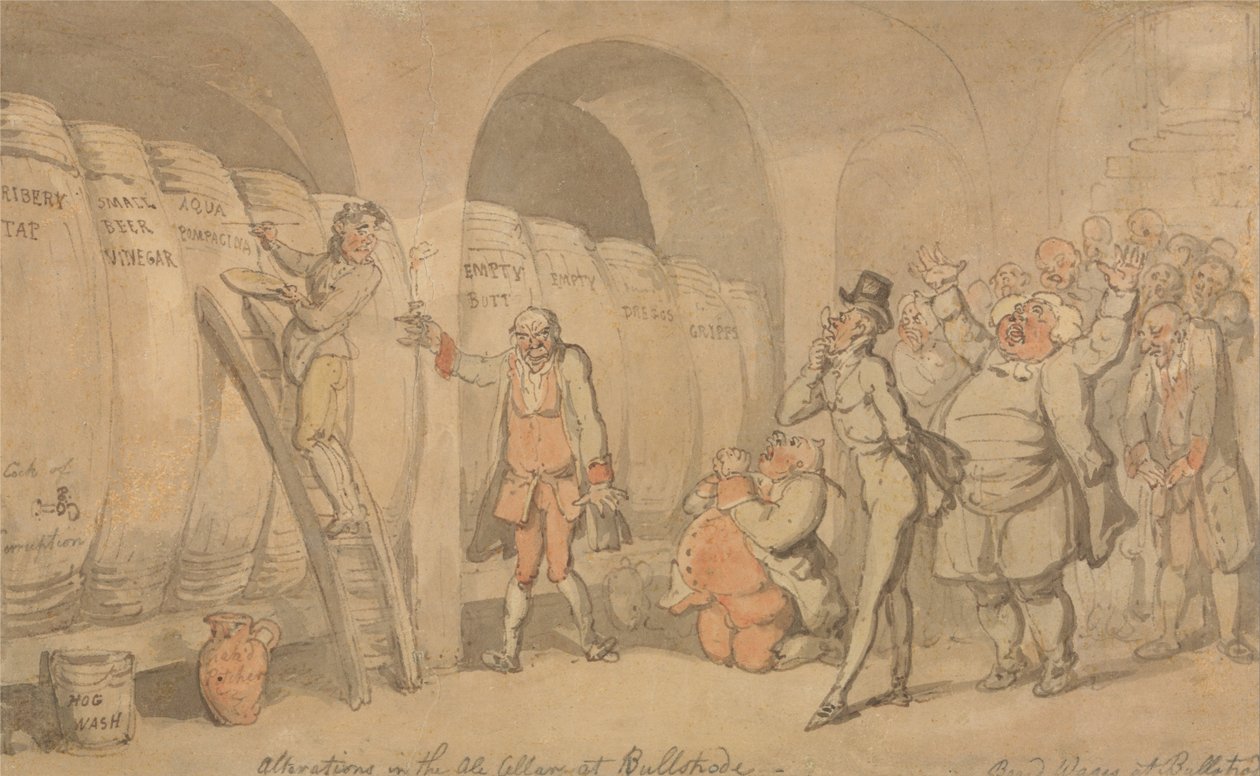 Wijzigingen in de bierkelder bij Bullstrode door Thomas Rowlandson