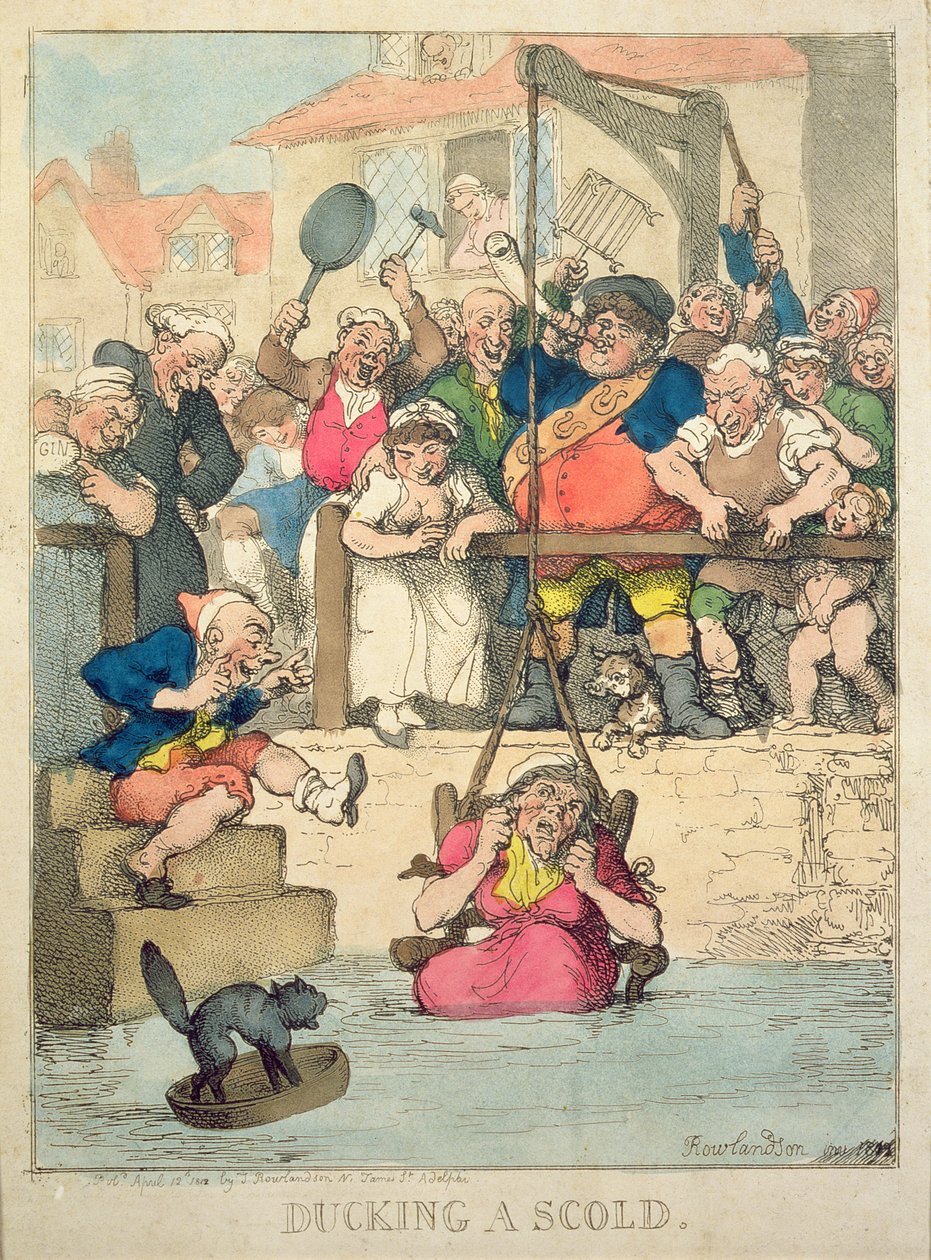 Een Schreeuwster Onderdompelen, 1812 door Thomas Rowlandson