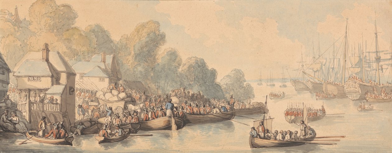 Inscheping in Southampton, 20 juni 1794 door Thomas Rowlandson