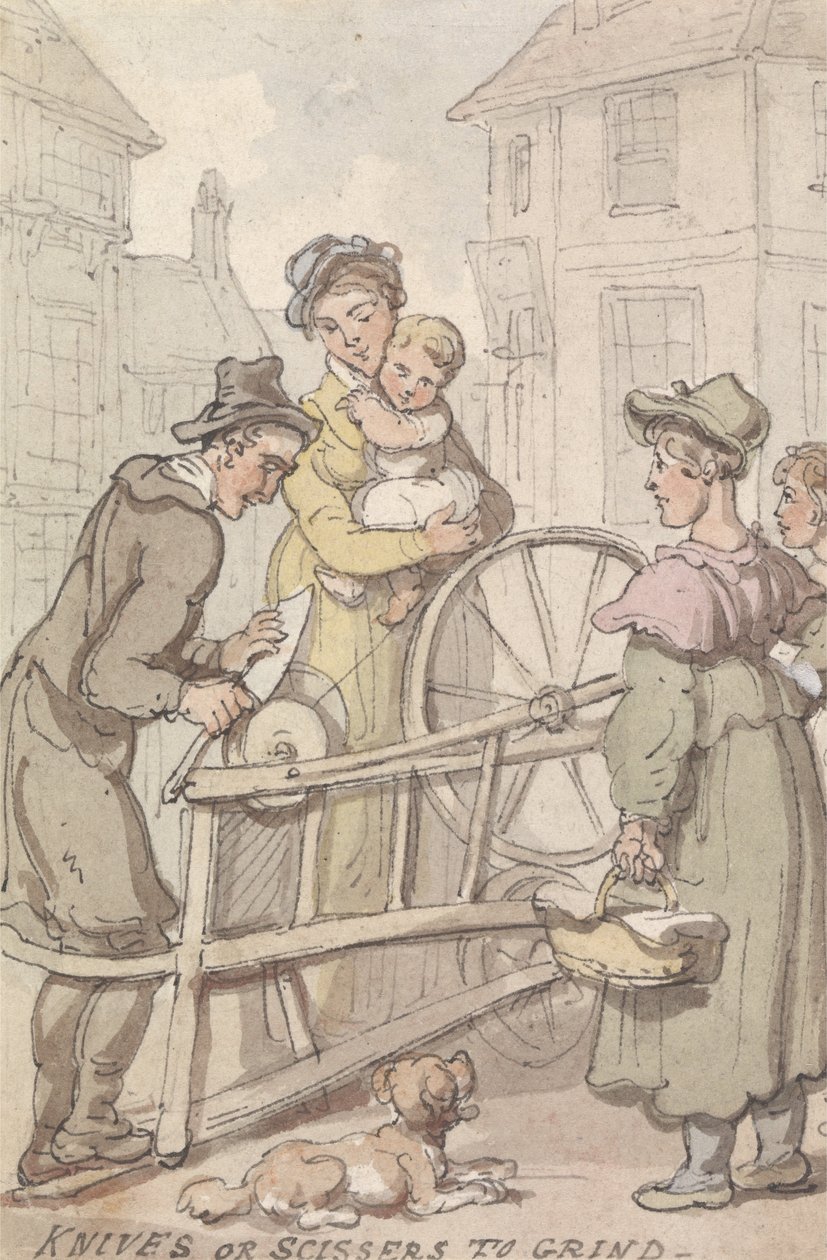 Messen of Scharen om te Slijpen door Thomas Rowlandson