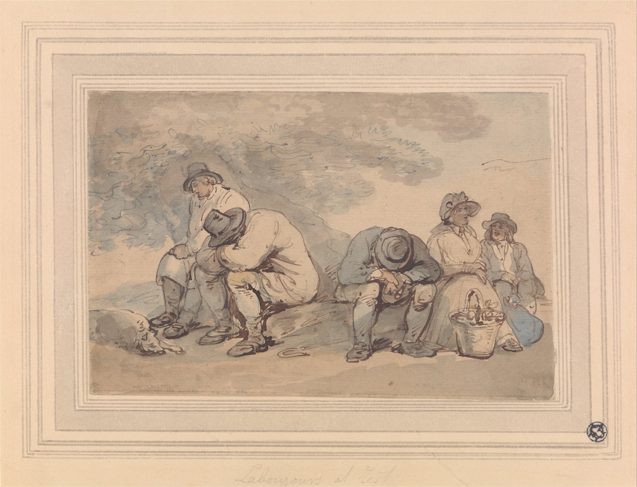 Arbeiders in rust door Thomas Rowlandson
