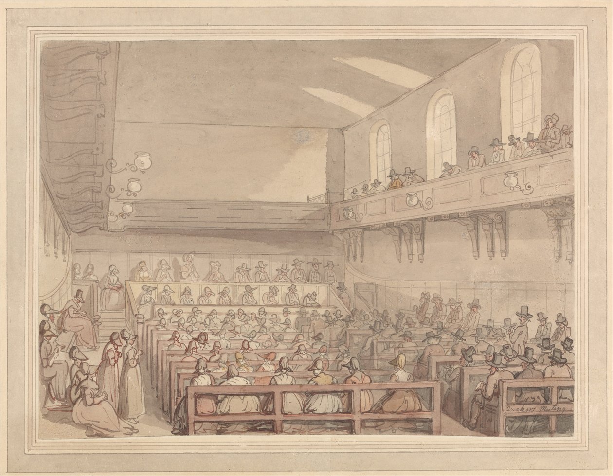 Quakers Bijeenkomst door Thomas Rowlandson