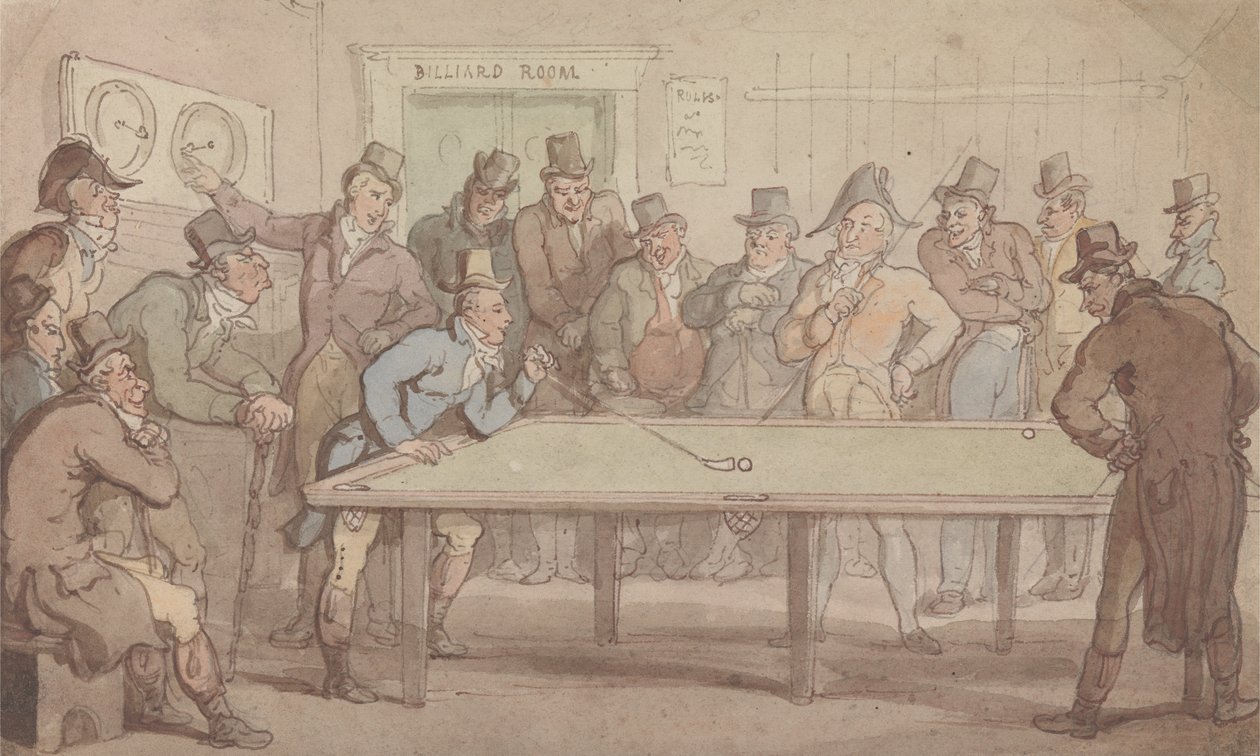 De Biljartkamer door Thomas Rowlandson