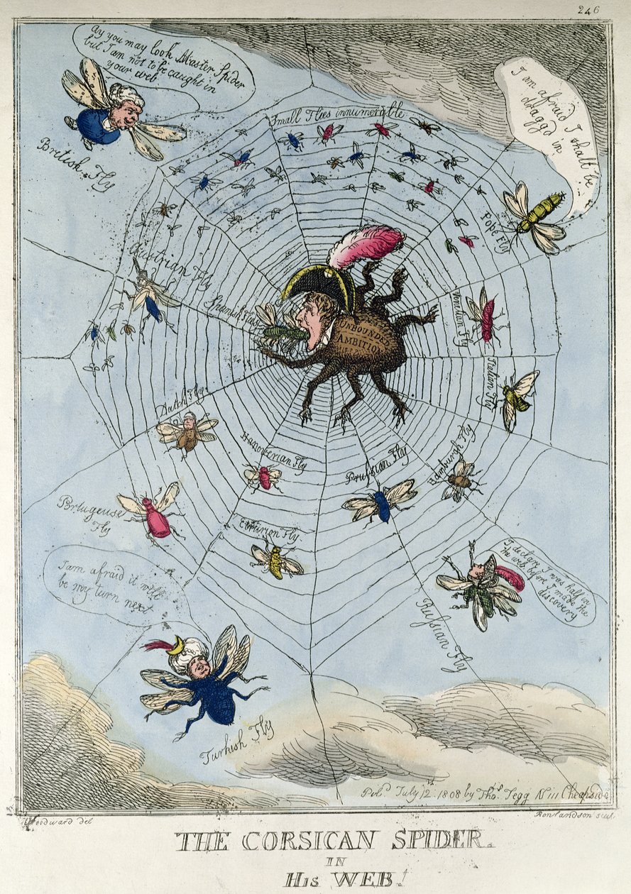De Corsicaanse Spin in zijn Web door Thomas Rowlandson