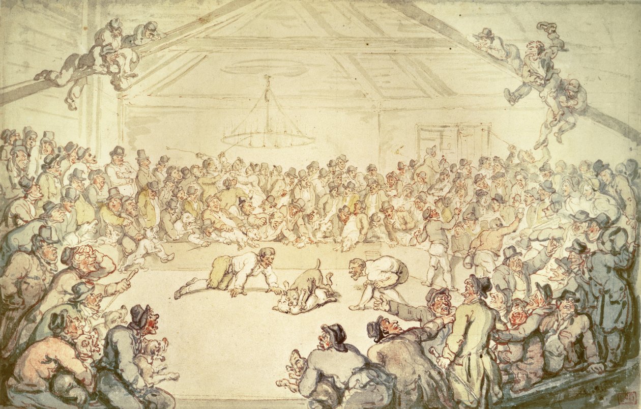 Het hondengevecht door Thomas Rowlandson