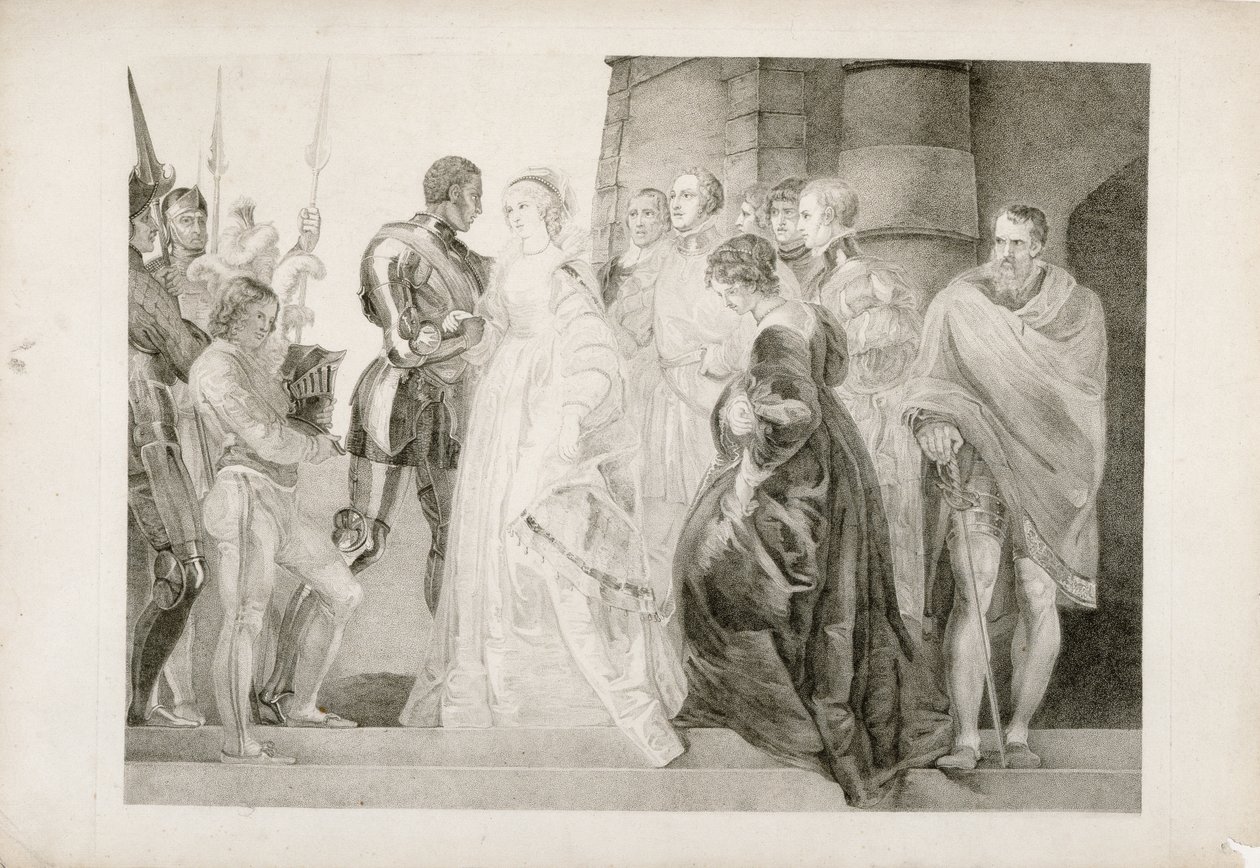 Othello, Act II, Scene I, gegraveerd door Thomas Ryder (1746-1810) 1803 door Thomas Stothard