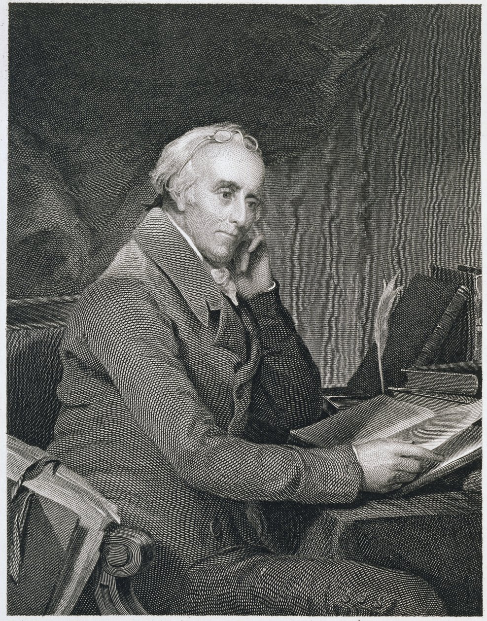 Benjamin Rush, gegraveerd door Richard W. Dodson (1812-67) door Thomas Sully