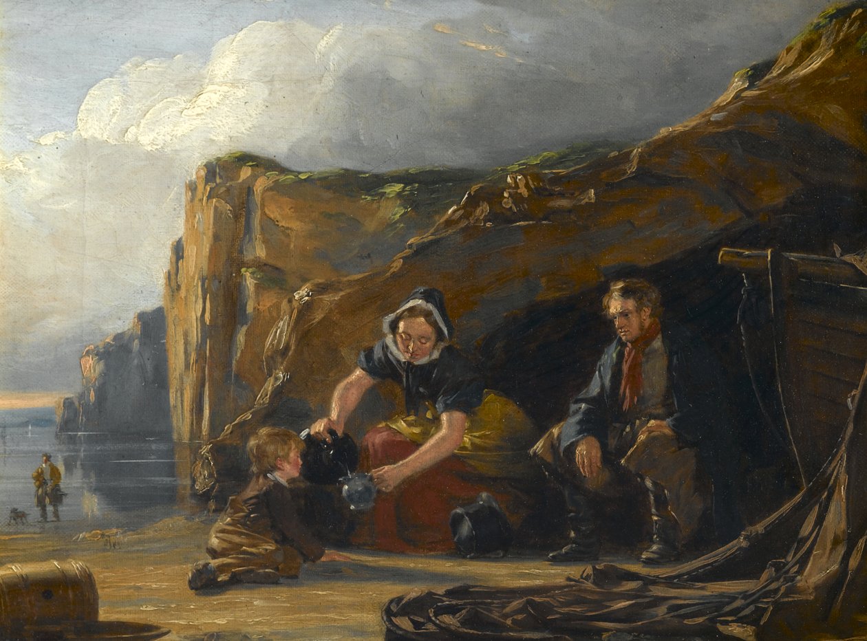 Kustscène met Figuren door Thomas Sword Good
