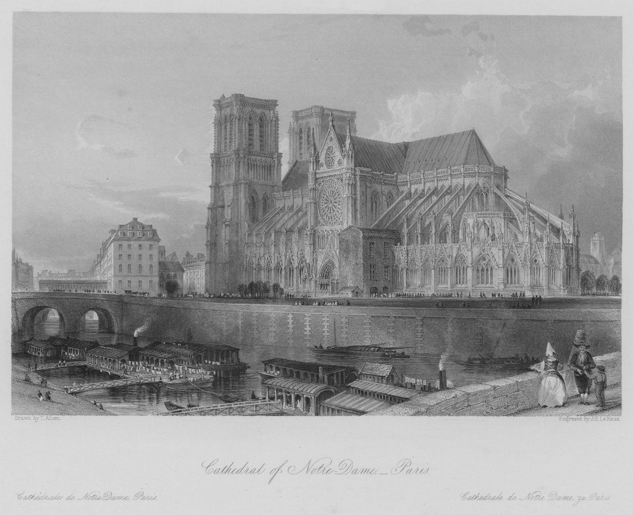 Kathedraal van Notre-Dame, Parijs door Thomas (after) Allom