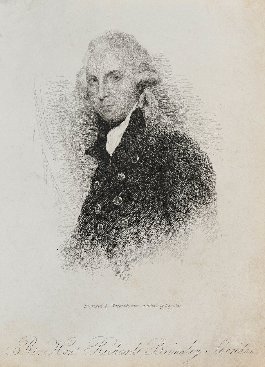 Rt. Hon. Richard Brinsley Sheridan, 1823 door Thomas A. Woolnoth