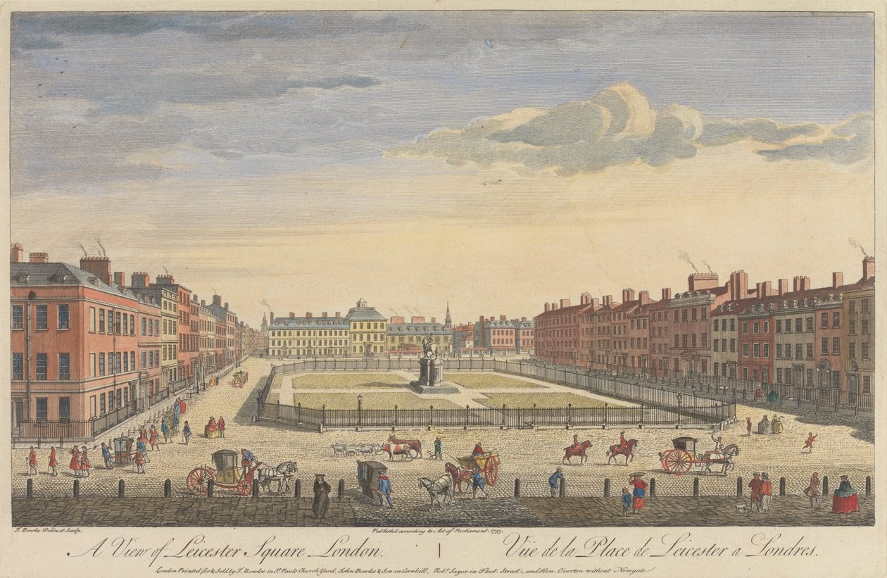 Een Uitzicht op Leicester Square, Londen door Thomas Bowles