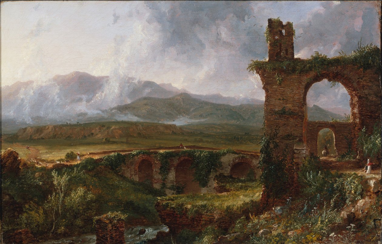 Uitzicht bij Tivoli (ochtend) door Thomas Cole