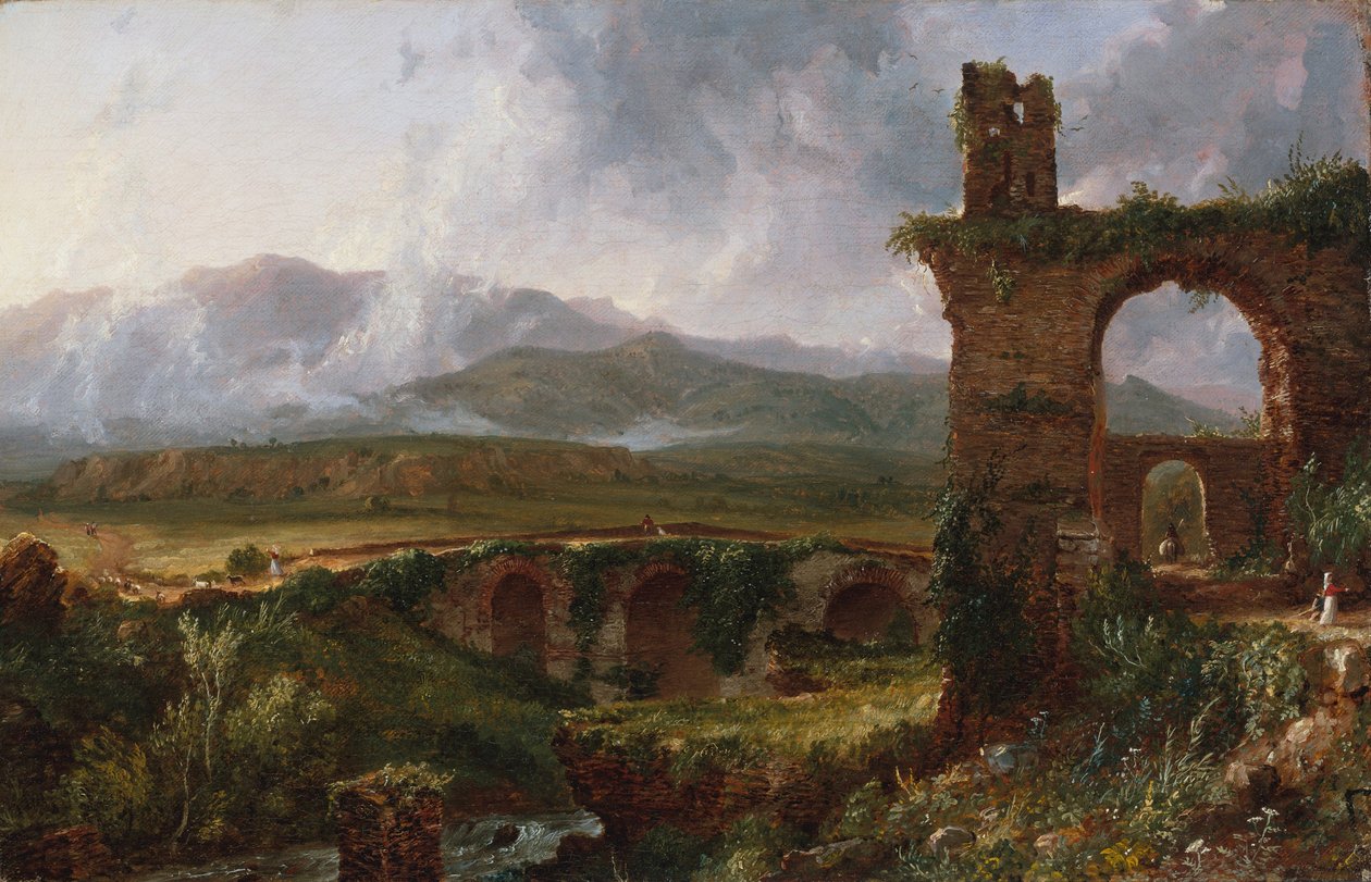 Een uitzicht nabij Tivoli (Ochtend) door Thomas Cole