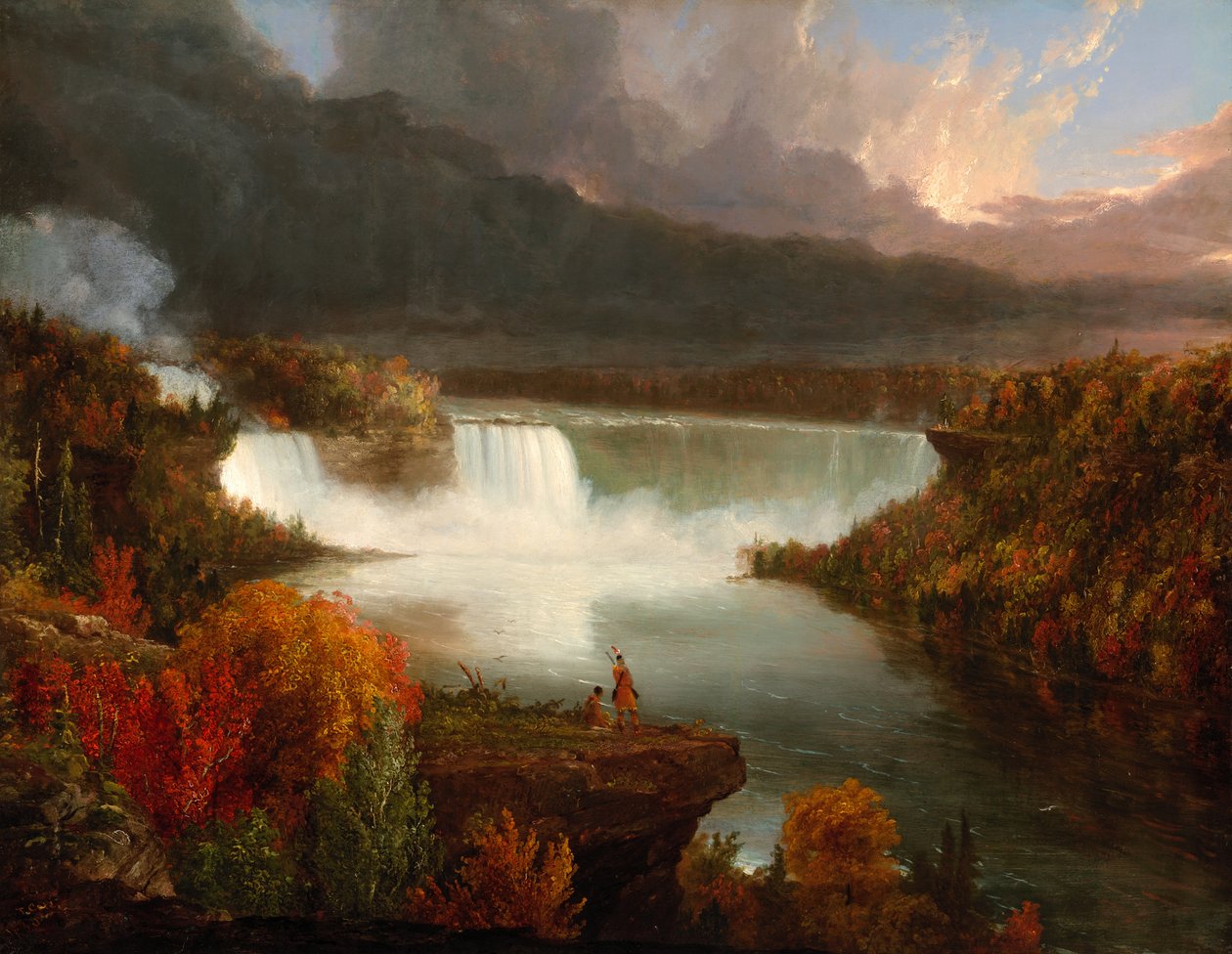 Verre uitzicht op de Niagara-watervallen, 1830 door Thomas Cole