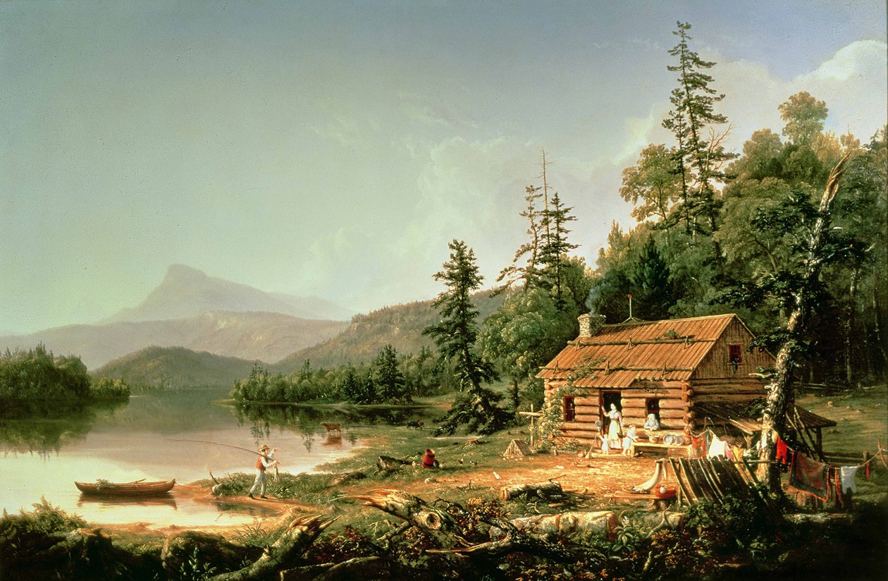 Huis in het bos, 1847 door Thomas Cole