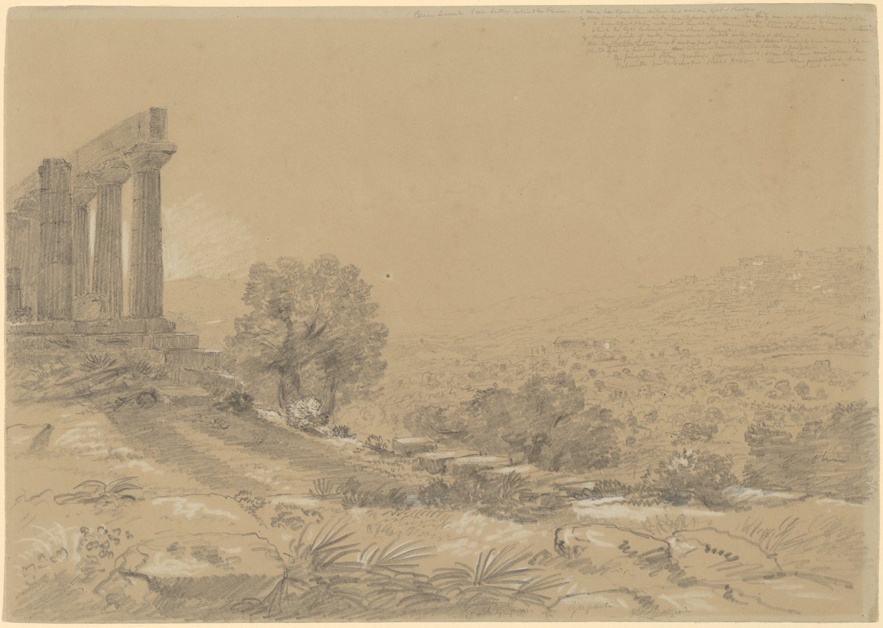 Tempel van Juno, Agrigentum door Thomas Cole