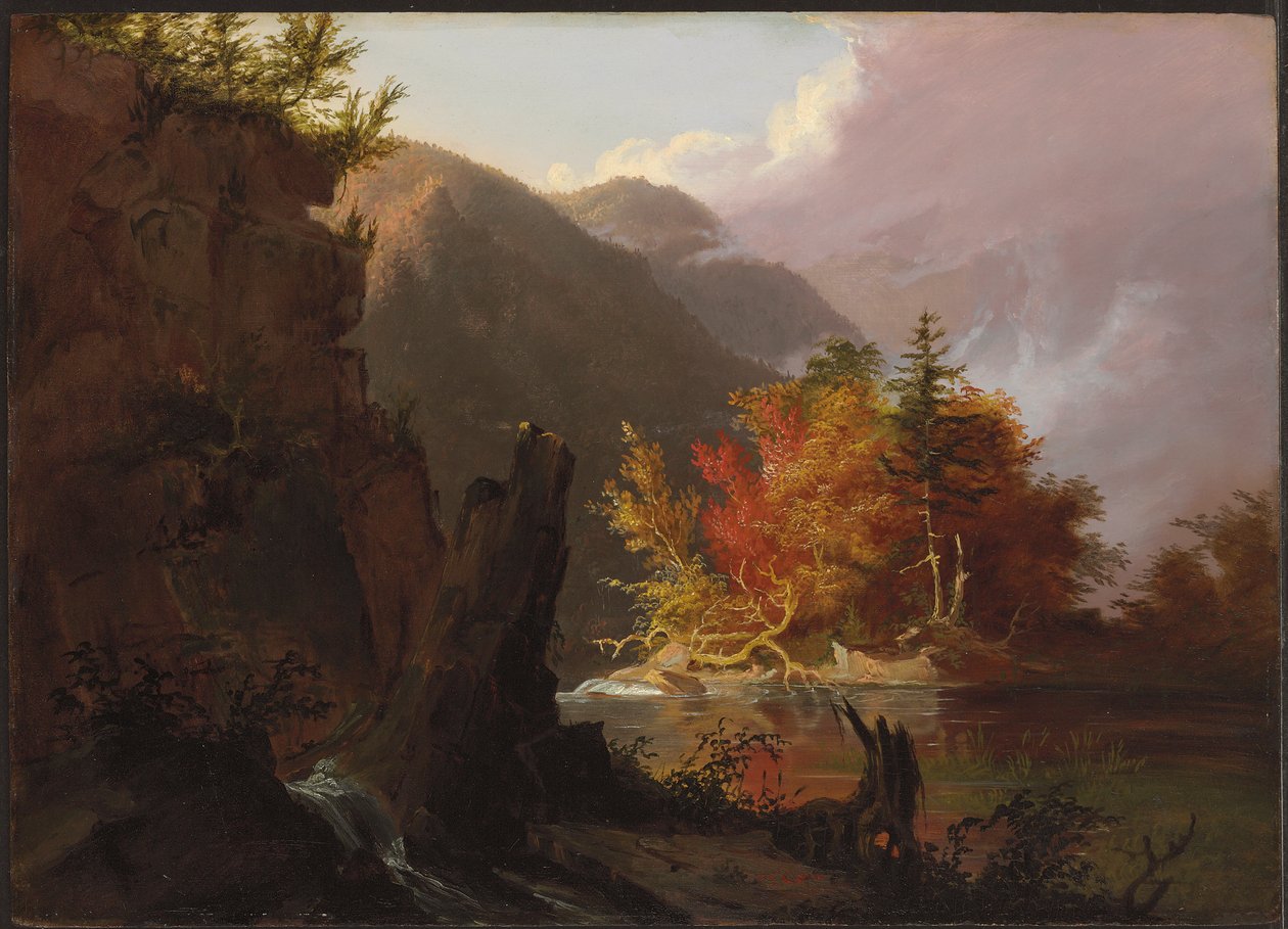 Uitzicht in Kaaterskill Clove, 1826 door Thomas Cole