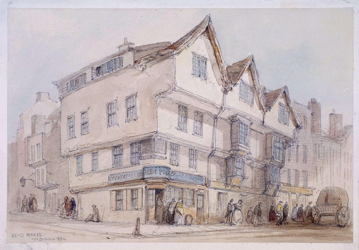 Bevis Marks, Londen, 1854 door Thomas Colman Dibdin