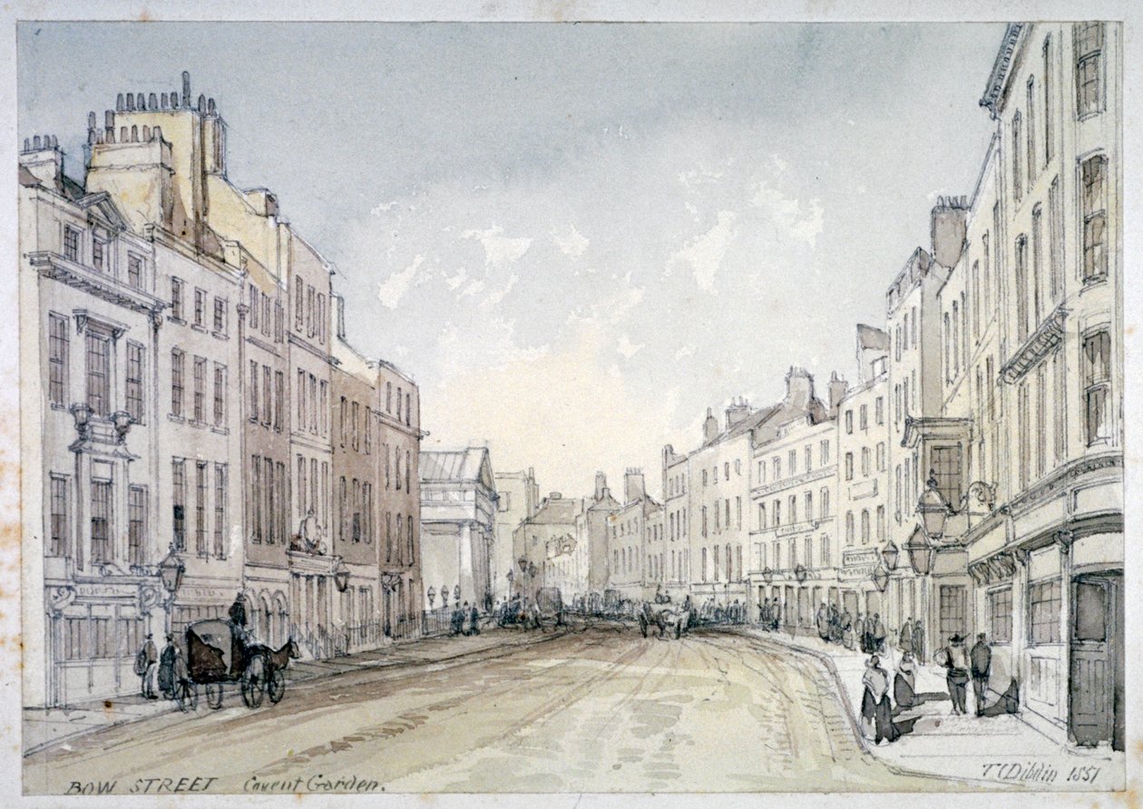 Bow Street, Westminster, Londen, 1851 door Thomas Colman Dibdin