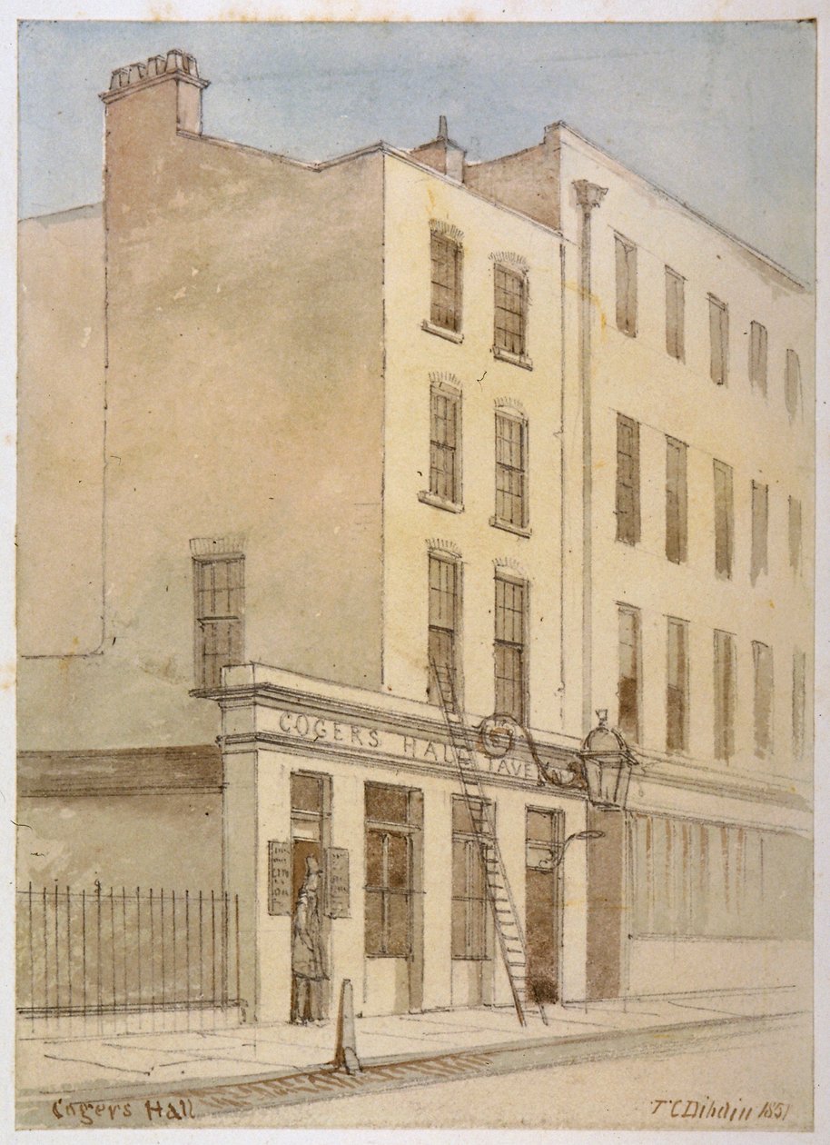 Bride Lane, City of London, 1851 door Thomas Colman Dibdin