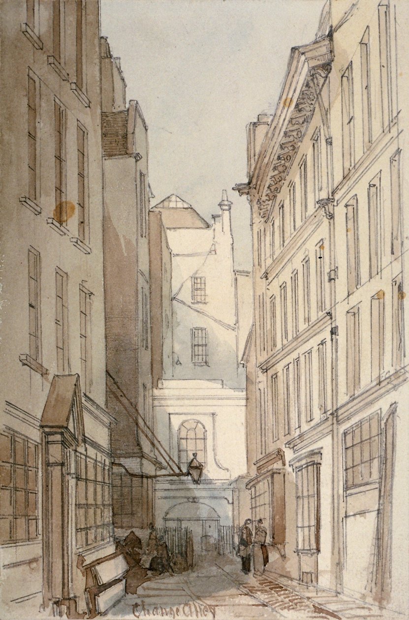 Change Alley, City of London, 1850 door Thomas Colman Dibdin