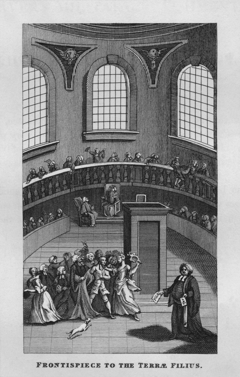 Frontispice van de Terrae Filius, 1808, 1827 door Thomas Cook