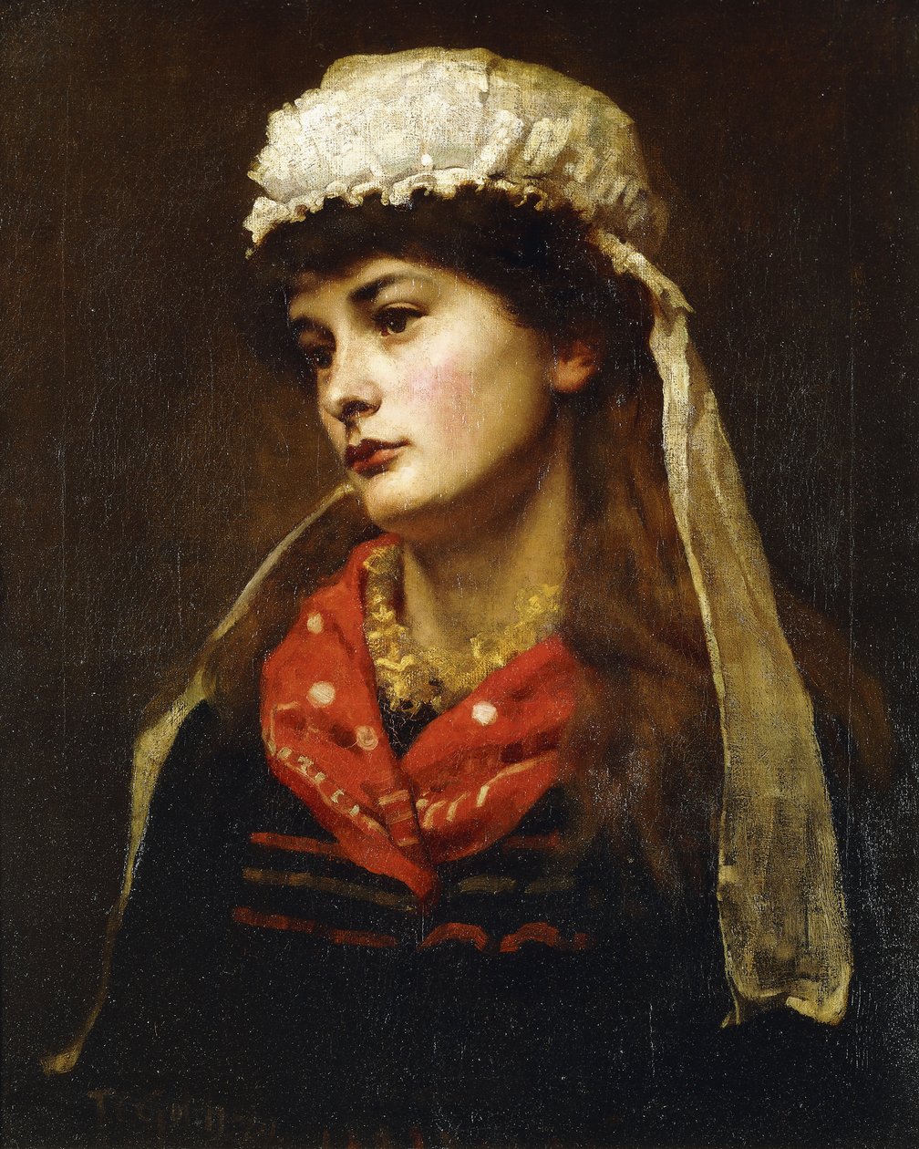 Een Newlyn Meisje, 1889 door Thomas Cooper Gotch
