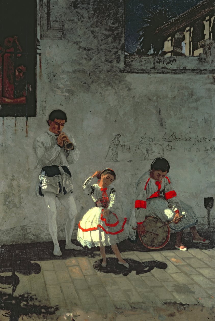 Straatscène in Sevilla door Thomas Cowperthwait Eakins