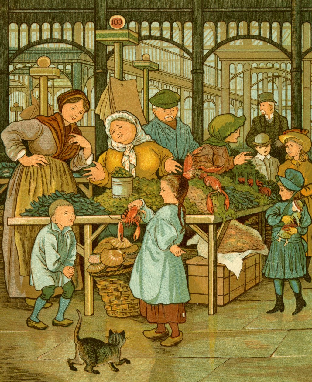 Overdekte markt in Parijs door Thomas Crane